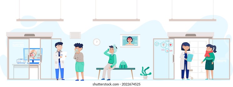 Otolaryngologist doctor with nose, ear and throat or ENT diagnostic and treatment instruments. Otology doctor with patient. Otorhinolaryngology healthcare medicine or otolaryngology diseases