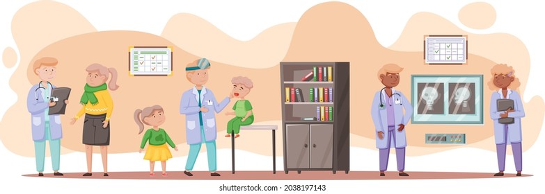Otolaryngologist doctor with nose, ear and throat or ENT diagnostic and treatment instruments. Otology doctor with patient. Otorhinolaryngology healthcare medicine or otolaryngology diseases