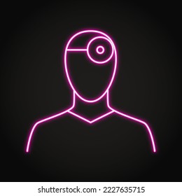 Otolaryngologist neon icon in line style. ENT medical specialist symbol. Vector illustration.