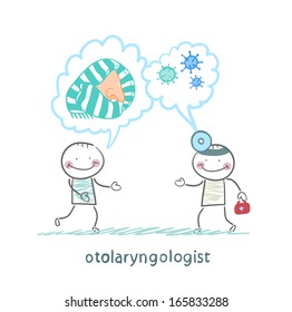 otolaryngologist says about bacteria and nose with a patient