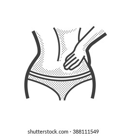 Otolaryngology, backache icon