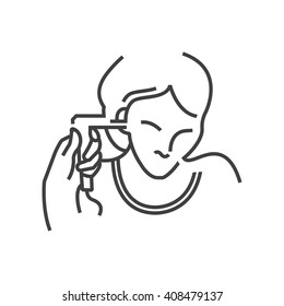Otolaryngology, Ear endoscopic icon, line icon Style
