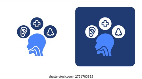 Otolaryngology icon, with contrast background.