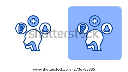 Otolaryngology icon, with contrast background.