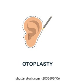 Otoplasty flat icon. Colored sign from plastic surgery collection. Creative Otoplasty icon illustration for web design, infographics and more