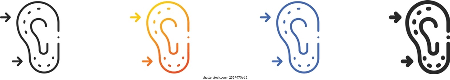 otoplasty icon.Thin Linear, Gradient, Blue Stroke and bold Style Design Isolated On White Background