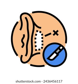 otoplasty surgery color icon vector. otoplasty surgery sign. isolated symbol illustration