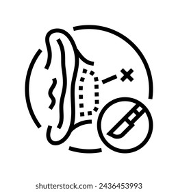línea de cirugía de otoplastia icono vector. signo de cirugía de otoplastia. símbolo de contorno aislado ilustración negra