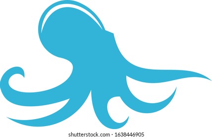 otopus silhouette logo design icon