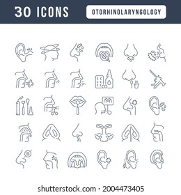 Otorhinolaryngology. Collection of perfectly thin icons for web design, app, and the most modern projects. The kit of signs for category Medicine.