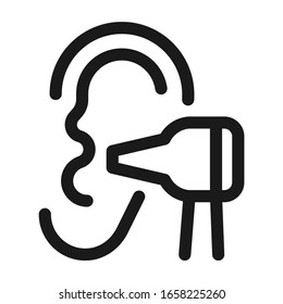 Otorhinolaryngology, Otoscope icon. Line style