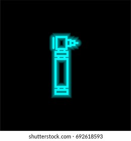 Otoscope blue glowing neon ui ux icon. Glowing sign logo vector