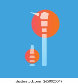 ilustração de otoscopia com glassmorfismo. Elementos de desfoque de transparência. Design em camadas da interface do usuário. Elemento isolado do vetor. 