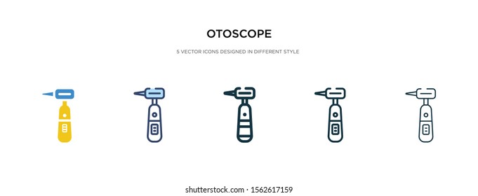 otoscope icon in different style vector illustration. two colored and black otoscope vector icons designed in filled, outline, line and stroke style can be used for web, mobile, ui