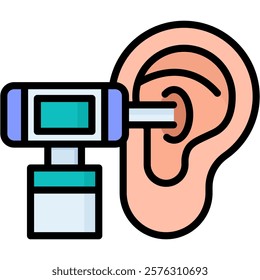 Otoscope Icon Lineal Color Vector Illustration