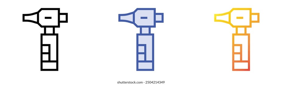 otoscope icon. Linear, Blue Fill and Gradient Style Design Isolated On White Background