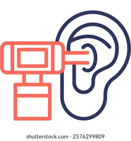 Otoscope Icon outline color Vector Illustration