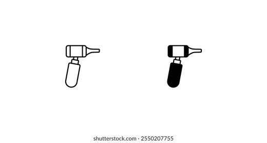 ícone de otoscópio com ilustração de stock de vetor de fundo branco