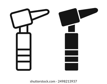 Otoscope iconicon vector collection in outlined and solid style