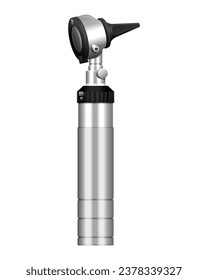 Otoscope - medical device which is used to look into the ears. Realistic vector illustration of diagnostic tool