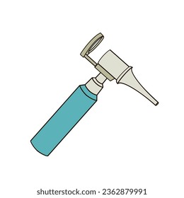 Otoscope for pet Outline color vector illustration