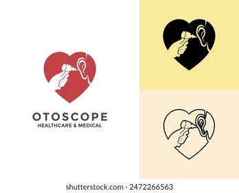 Otoscope Set Vector logo icon concept. Otoscope flat vector symbol, Illustration of Otoscope Tools