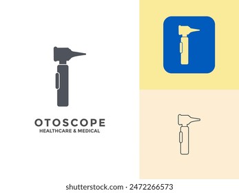 Otoscope Set Vector logo icon concept. Otoscope flat vector symbol, Illustration of Otoscope Tools