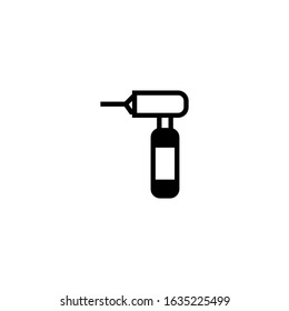 Otoscope vector icon in black flat shape design isolated on white background, icon illustration, eps 10