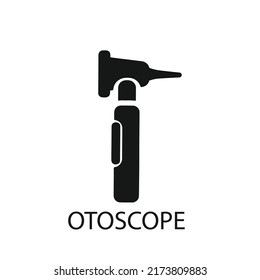 Otoscope vector icon on blue background