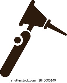 Otoscope vector icon on white background. Flat sign. Medical equipment