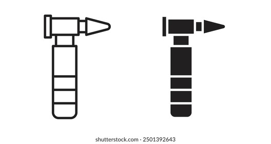 Otoscope vector icon set in black color.