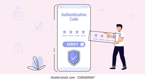 OTP authentication Secure Verification One-time password for secure transaction on digital payment Vector illustration OTP and Bank Details concept 2-Step authentication mobile applications