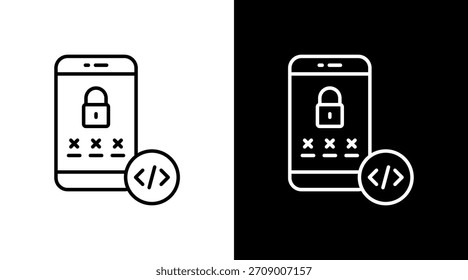 Diseño De Conjunto De Iconos Blancos De Esquema De Código Otp