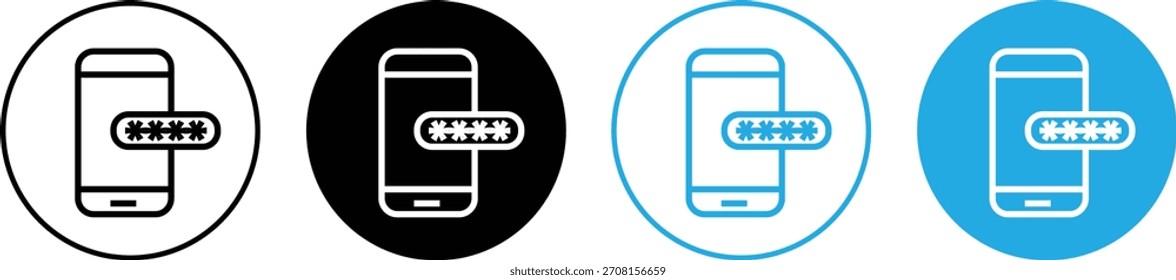 Conjunto de iconos OTP. Símbolos de token de Contraseña móvil. Signo de Código de verificación de la ODF. Símbolo de seguridad de Contraseña. Señales del Inicio de sesión de Seguridad