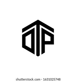 OTP Letter Logo Design polygon Monogram Icon Vector Template