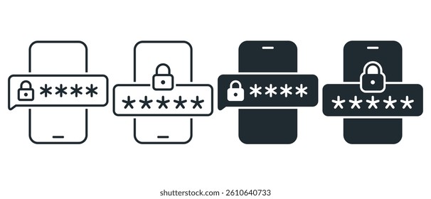 OTP One time password, mobile phone login icon. Illustration vector