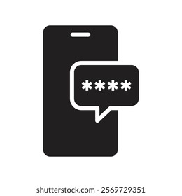 Otp sms password icon Line Art Logo set