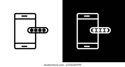 Otp sms password icon logo concept in strokes