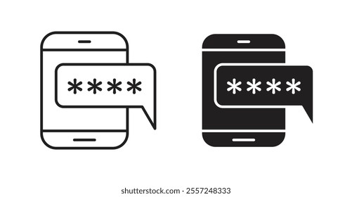 Otp sms password Icon set. vector illustration set