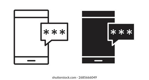 Otp sms password icon simple vector symbol
