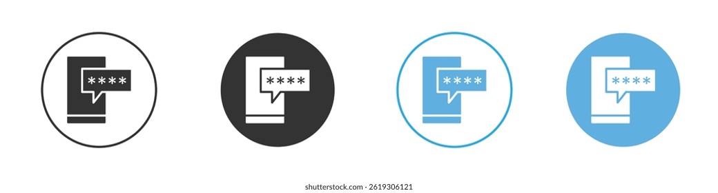 Otp sms password icon Vector Graphic set