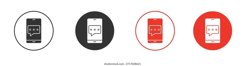 Otp sms password icon. web vector design