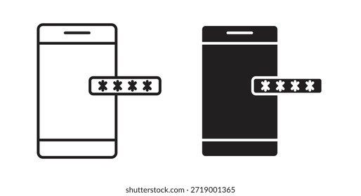 Otp sms password icons, vector symbols. filled flat sign