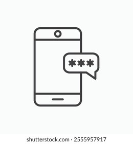 Otp sms password isolated icon. vector illustration.