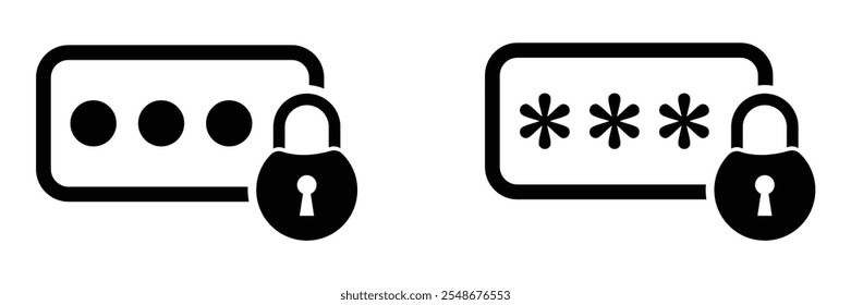 Conjunto de ícones de vetor OTP. Sinais de vetor de proteção por senha