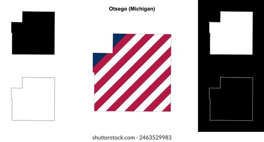 Otsego County (Michigan) outline map set