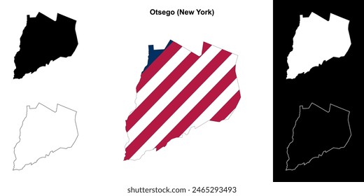 Otsego County (New York) outline map set
