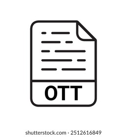 OTT icon, OTT outline vector icon. Thin line black OTT icon, flat vector simple element illustration from editable big data concept isolated on white background