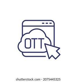 OTT media platform icon, line vector