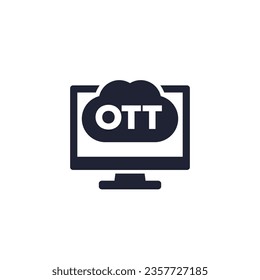 OTT media platform icon, vector pictogram